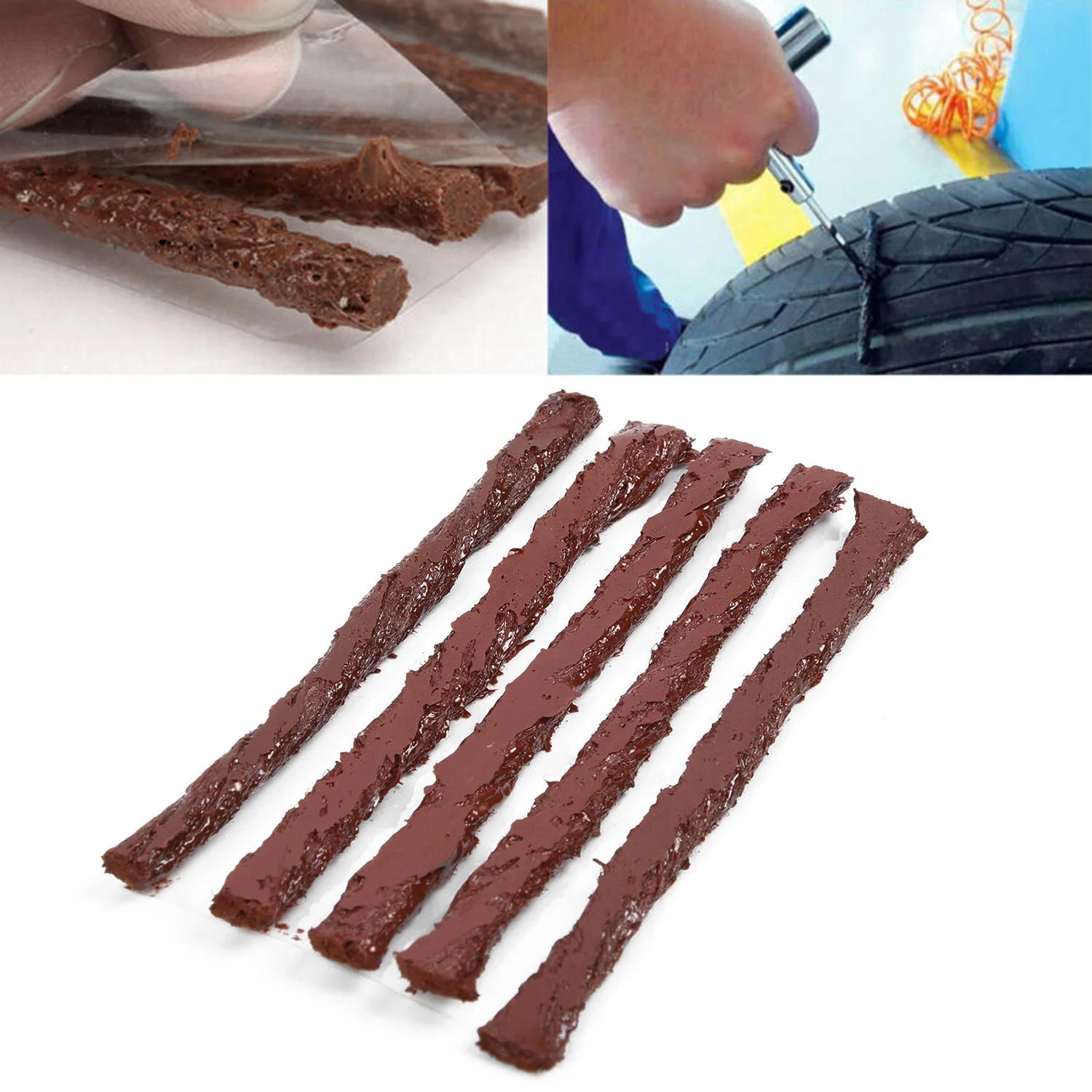 Tire Self Vulcanizing Plugs Set Tubeless Repair Tool Replacement Seal Patch Brown Maintenance Parts Accessories
Tire Self Vulcanizing Plugs Set Tubeless Repair Tool Replacement Seal Patch Brown Maintenance Parts Accessories
