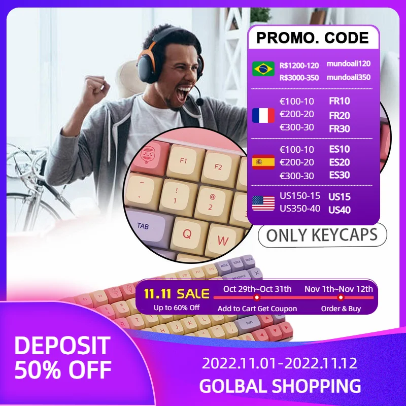 132 Keys PBT Keycap DYE-SUB XDA Profile English Japanese Personalized Keycaps Marshmallow Mechanical Keyboard For Gamer V5W8
132 Keys PBT Keycap DYE-SUB XDA Profile English Japanese Personalized Keycaps Marshmallow Mechanical Keyboard For Gamer V5W8