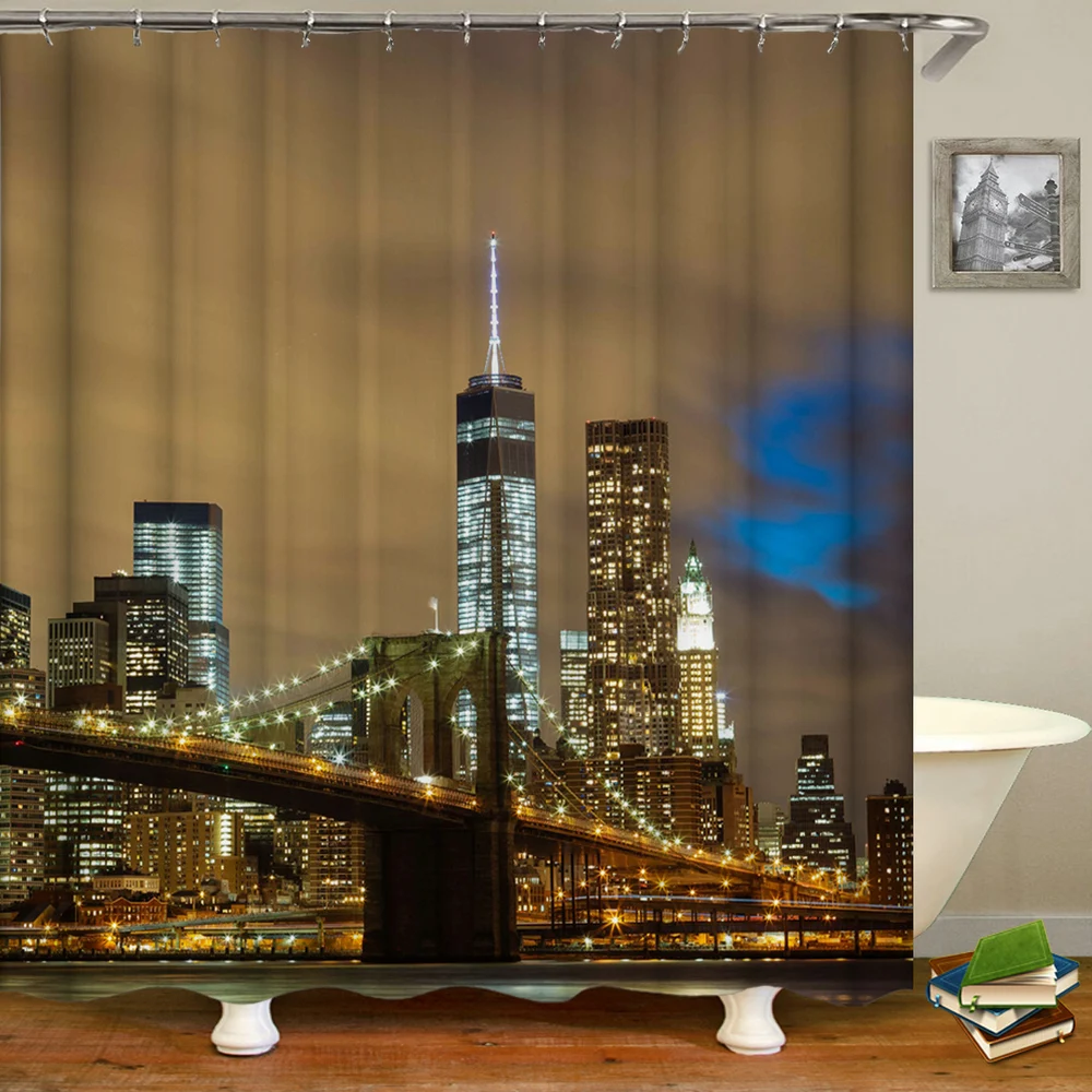 Curtain Home Decor Aesthetic Bathroom Romantic City Night Shower Waterproof Curtain Accessories Bathtub Screen Partition Cortina 
Curtain Home Decor Aesthetic Bathroom Romantic City Night Shower Waterproof Curtain Accessories Bathtub Screen Partition Cortina