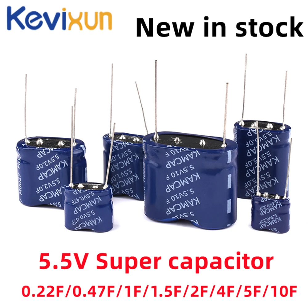 

2Pcs 5.5V Supercapacitor 5.5V0.47F/1.0F/1.5F 0.22F/1.5F/2F/4F/5F/10F Super Capacitor Combination Capacitors Vehicle Recorder