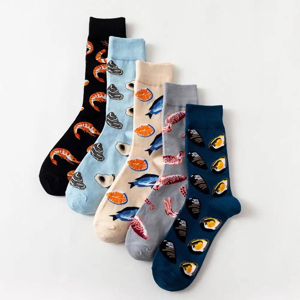 Women Men Socks Colorful Seafood Series Pattern Couple Socks Fun Breathable Hop Socks for Women Men Unique Mid-tube Design Sea 
Women Men Socks Colorful Seafood Series Pattern Couple Socks Fun Breathable Hop Socks for Women Men Unique Mid-tube Design Sea