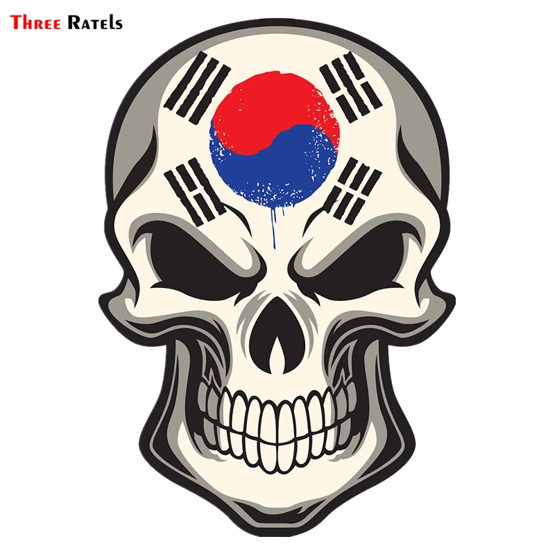 Three Ratels TRL184 #11x15cm Funny Car Stickers Skull South Korea Flag Painted On A Colorful And Decals
Three Ratels TRL184 #11x15cm Funny Car Stickers Skull South Korea Flag Painted On A Colorful And Decals