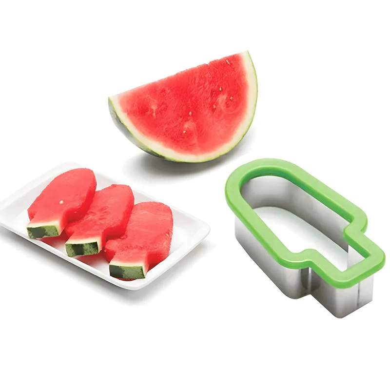 

1Pcs DIY Stainless Steel Watermelon Slicer Ice Cream Shapes Fruit Slicer Melon Cutter Kitchen Tools useful things for home