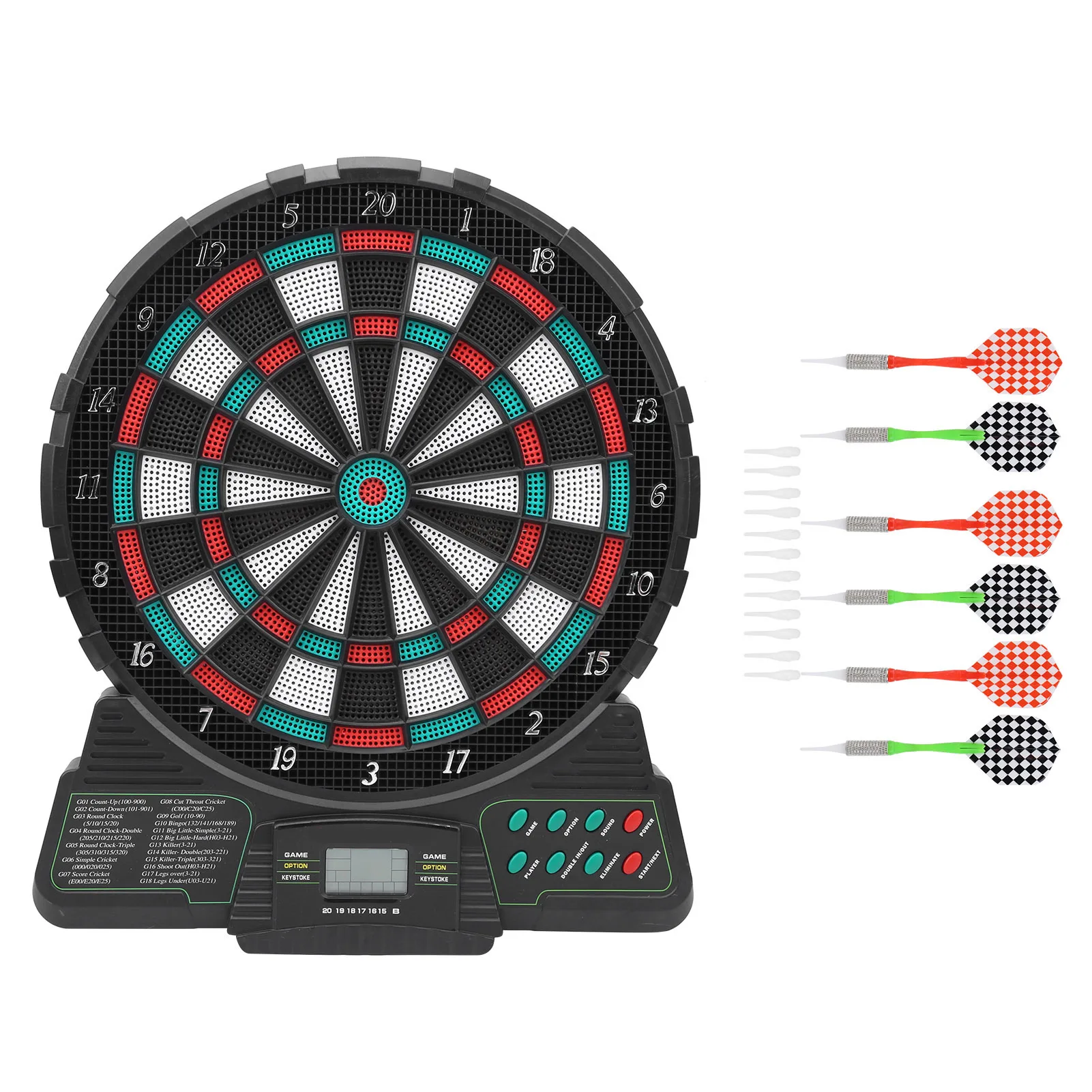 Portable 12in Electronic Dart Board Soft Heads Plastic Dart Target Set Game Accessory
Portable 12in Electronic Dart Board Soft Heads Plastic Dart Target Set Game Accessory