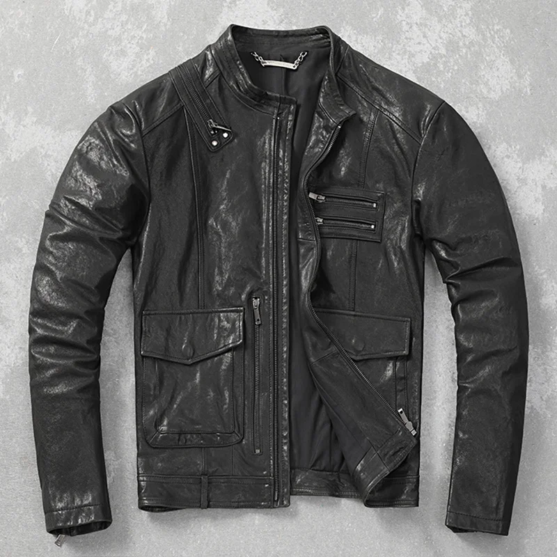 Genuine Leather Clothes Men's Vegetable Tanned Sheepskin Motorcycle Clothing Jacket Men's Clothing Thin Spring Autumn Coat
Genuine Leather Clothes Men's Vegetable Tanned Sheepskin Motorcycle Clothing Jacket Men's Clothing Thin Spring Autumn Coat