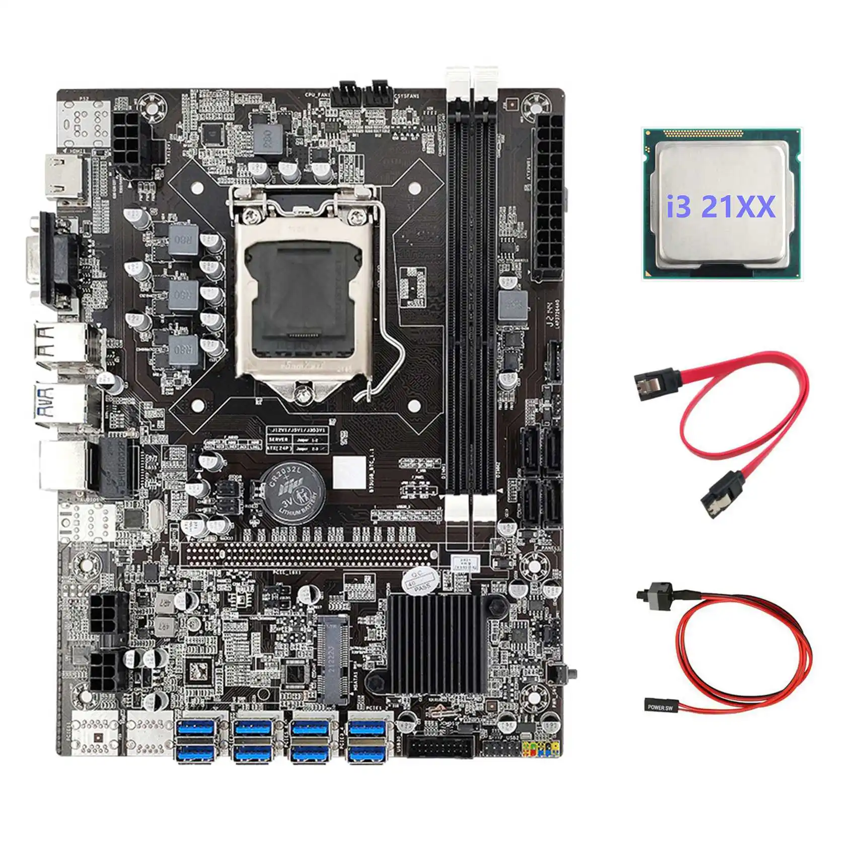 Материнская плата B75 ETH 8xpcie USB адаптер + I3 21XX CPU + SATA кабель + коммутационный кабель LGA1155 B75 USB Майнер материнская плата
Материнская плата B75 ETH 8xpcie USB адаптер + I3 21XX CPU + SATA кабель + коммутационный кабель LGA1155 B75 USB Майнер материнская плата