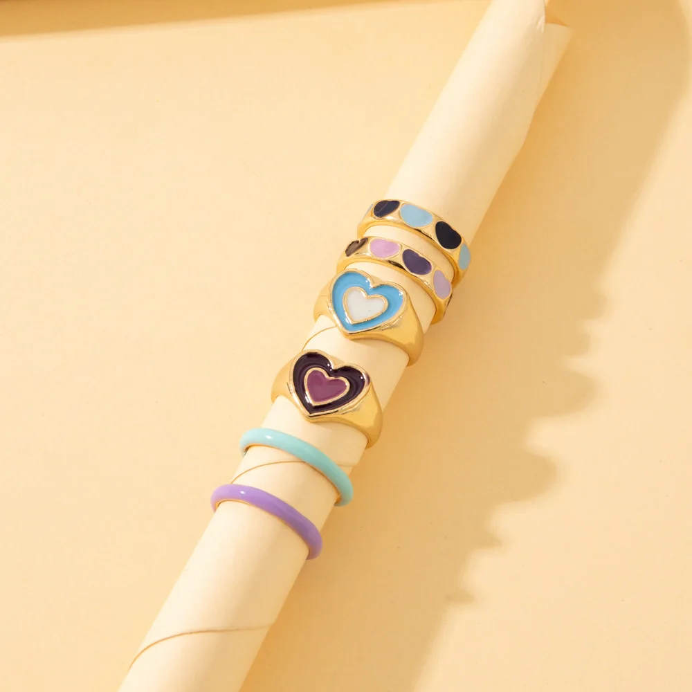 2022 Vintage Gold Color Heart Rings Set for Women Fashion Multicolor Love Heart Ring Wholesale Jewelry Girls Gift
2022 Vintage Gold Color Heart Rings Set for Women Fashion Multicolor Love Heart Ring Wholesale Jewelry Girls Gift