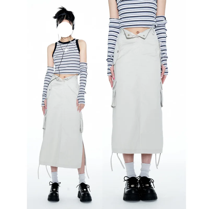 y2k Aesthetic Fairy Grunge Cargo Skirt Women Vintage High Waist Solid Summer Long Skirt with Pockets Casual Streetwear
y2k Aesthetic Fairy Grunge Cargo Skirt Women Vintage High Waist Solid Summer Long Skirt with Pockets Casual Streetwear