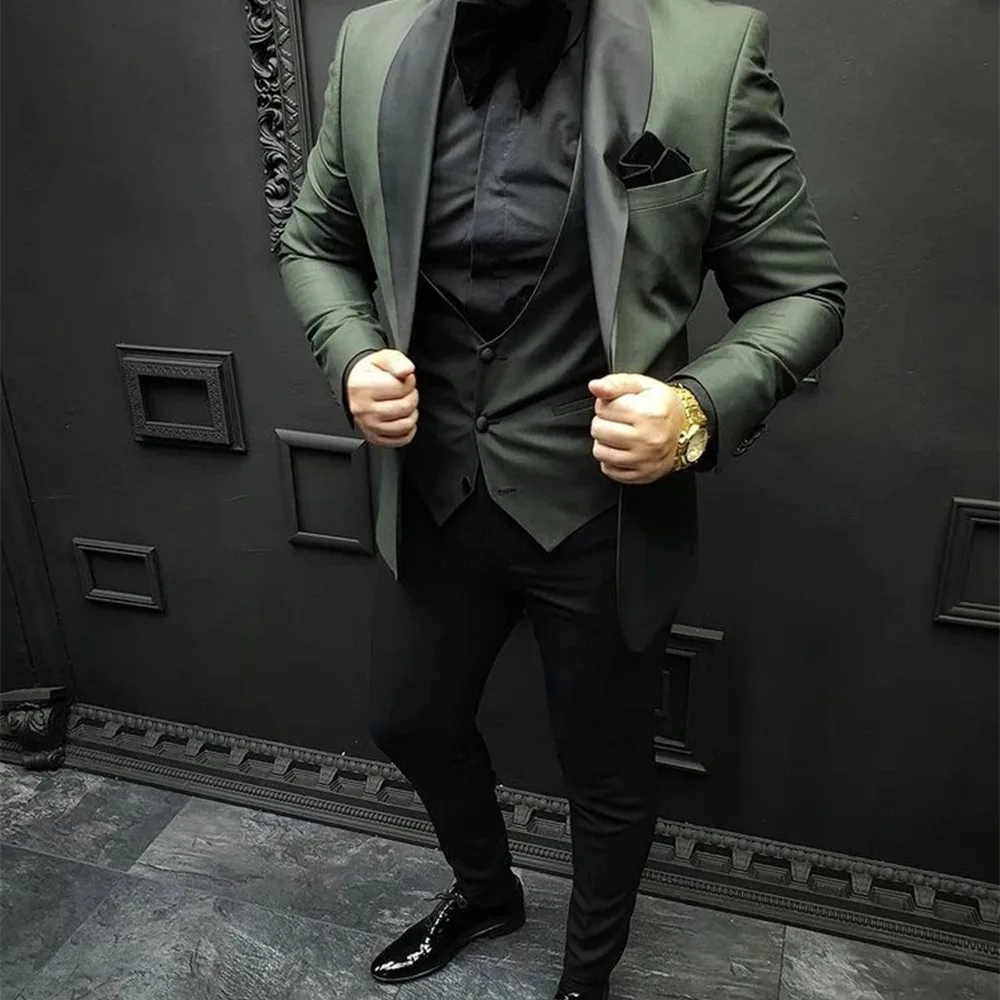 Back Shawl Lapel Wedding Costume Homme Dark Green Men Suits Tuxedos Slim Fit Groom Prom Terno Masculino 3pcs Jacket+Pant+Vest
Back Shawl Lapel Wedding Costume Homme Dark Green Men Suits Tuxedos Slim Fit Groom Prom Terno Masculino 3pcs Jacket+Pant+Vest