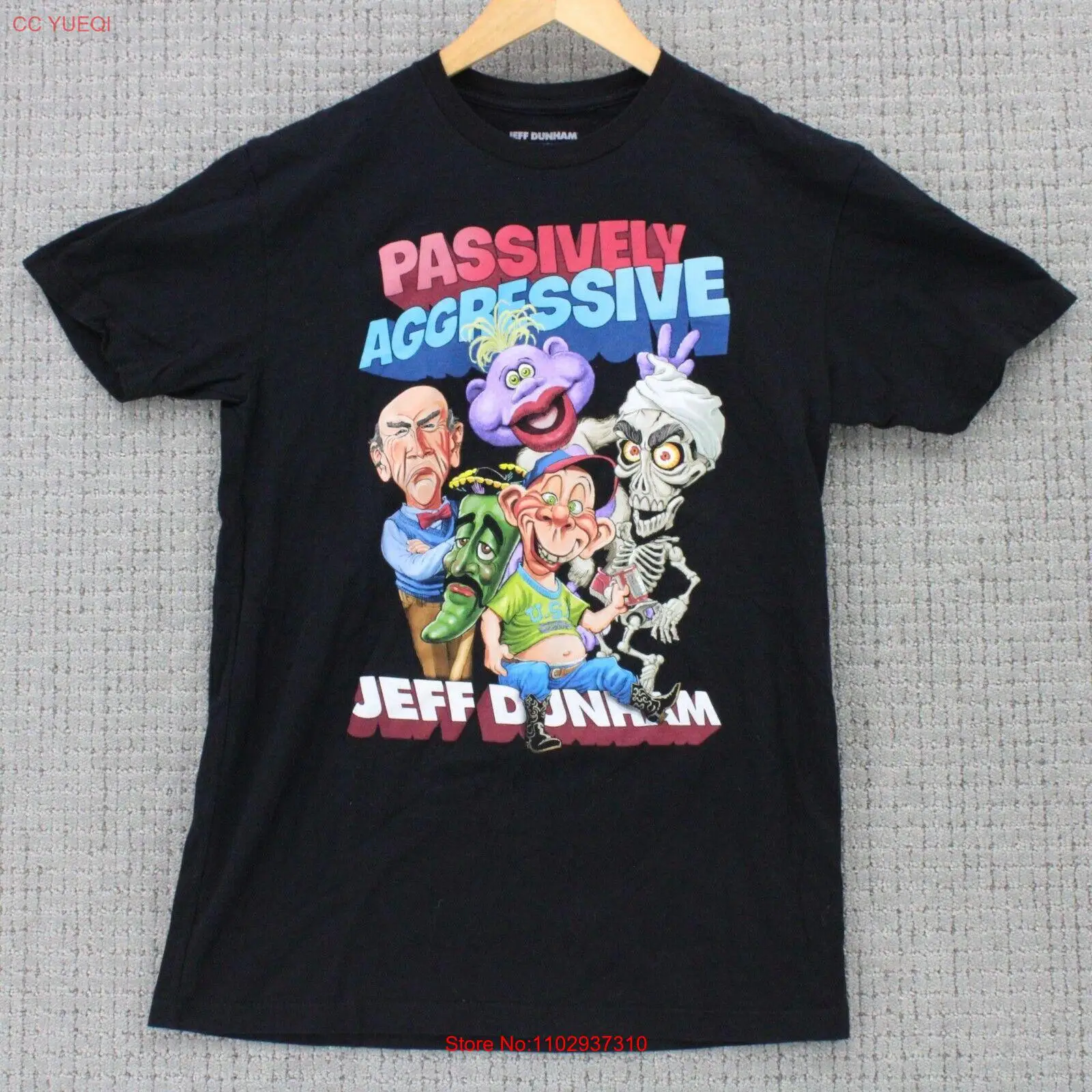 Jeff Dunham агрессивная пассивная Мужская рубашка среднего размера M Black Graphic Art 2018