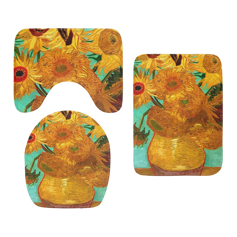 CLOOCL Fashion Toilet Cover Set Van Gogh Oil Painting Sunflower Print Toilet Mat Bath Mats Flannel Three-piece Suit Dropshipping 
CLOOCL Fashion Toilet Cover Set Van Gogh Oil Painting Sunflower Print Toilet Mat Bath Mats Flannel Three-piece Suit Dropshipping