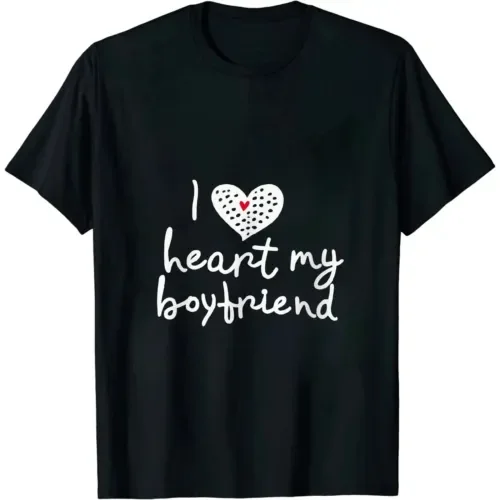 Женская футболка с длинным или коротким рукавом и надписью I Heart My Boy Love Bf