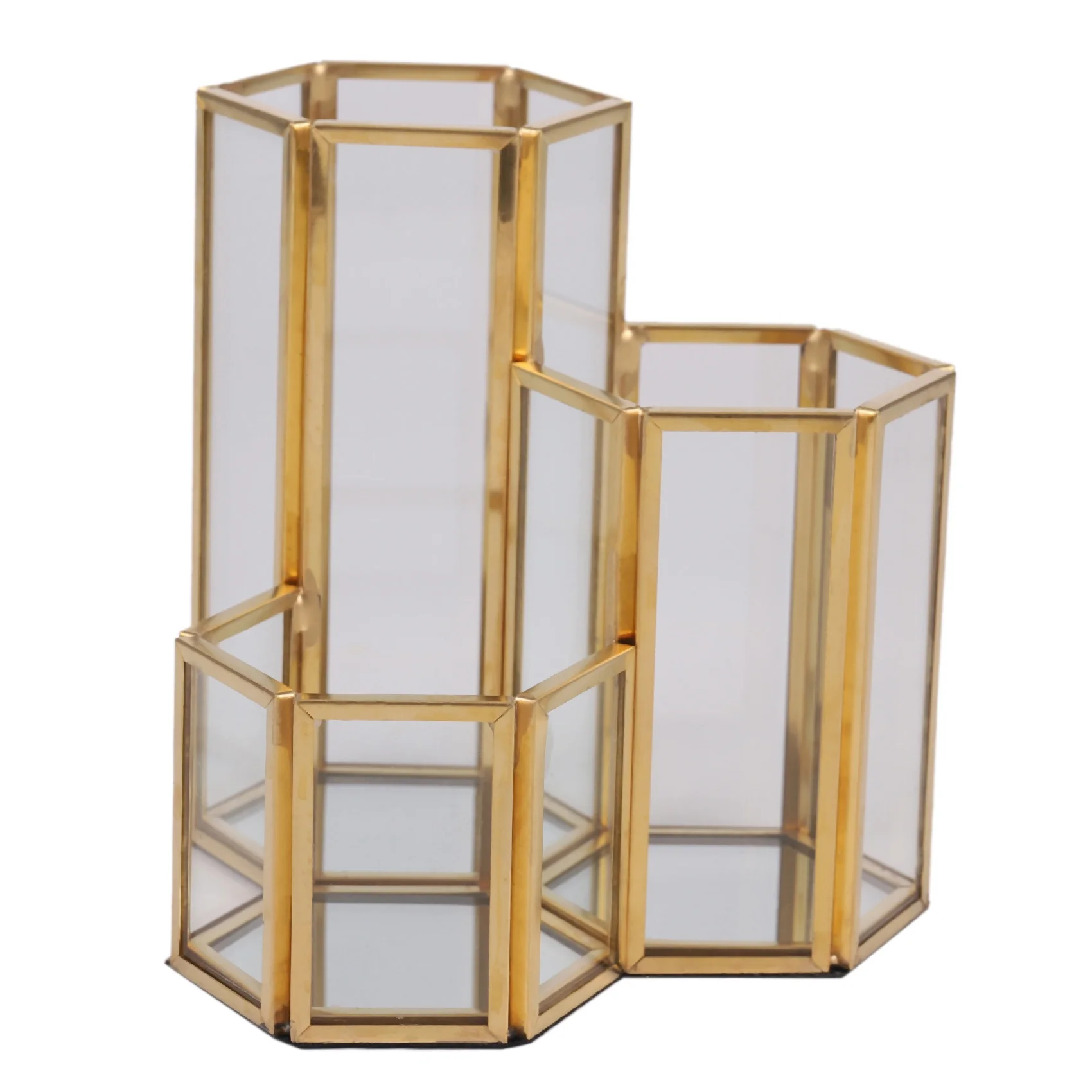 Glass Copper Hexagon Composite Pen Holder Makeup Brush Glass Box Multifunction Desktop Organizer Office Accessories 
Glass Copper Hexagon Composite Pen Holder Makeup Brush Glass Box Multifunction Desktop Organizer Office Accessories