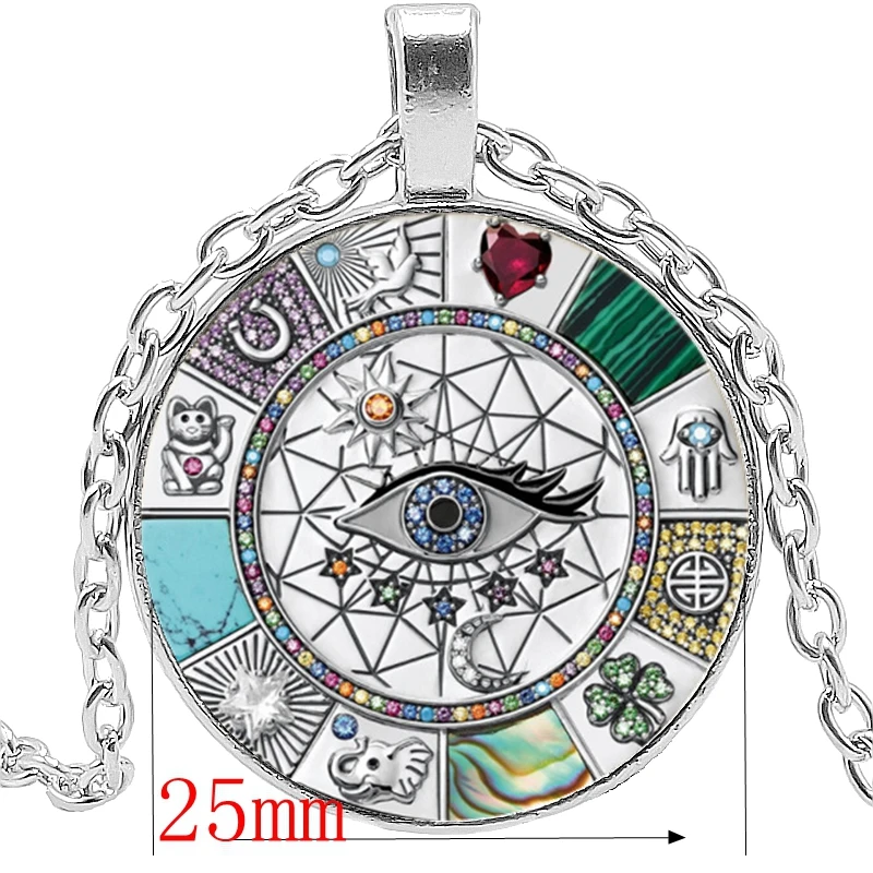 Boho Devil's Eye Lucky Charm Glass Cabochon Pendant Necklace Men's and Women's Sweater Chain Gift Jewelry
Boho Devil's Eye Lucky Charm Glass Cabochon Pendant Necklace Men's and Women's Sweater Chain Gift Jewelry