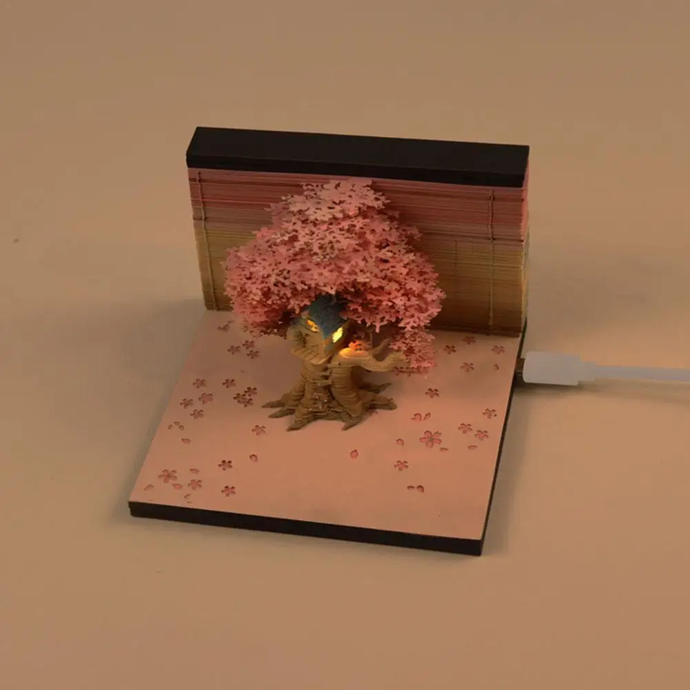 Omoshiroi Block 3D Notepad Memo Pad Cherry Treehouse With Led Light 3D Art Paper Carved Craft Sticky Notes Desk Decor Novelty
Omoshiroi Block 3D Notepad Memo Pad Cherry Treehouse With Led Light 3D Art Paper Carved Craft Sticky Notes Desk Decor Novelty