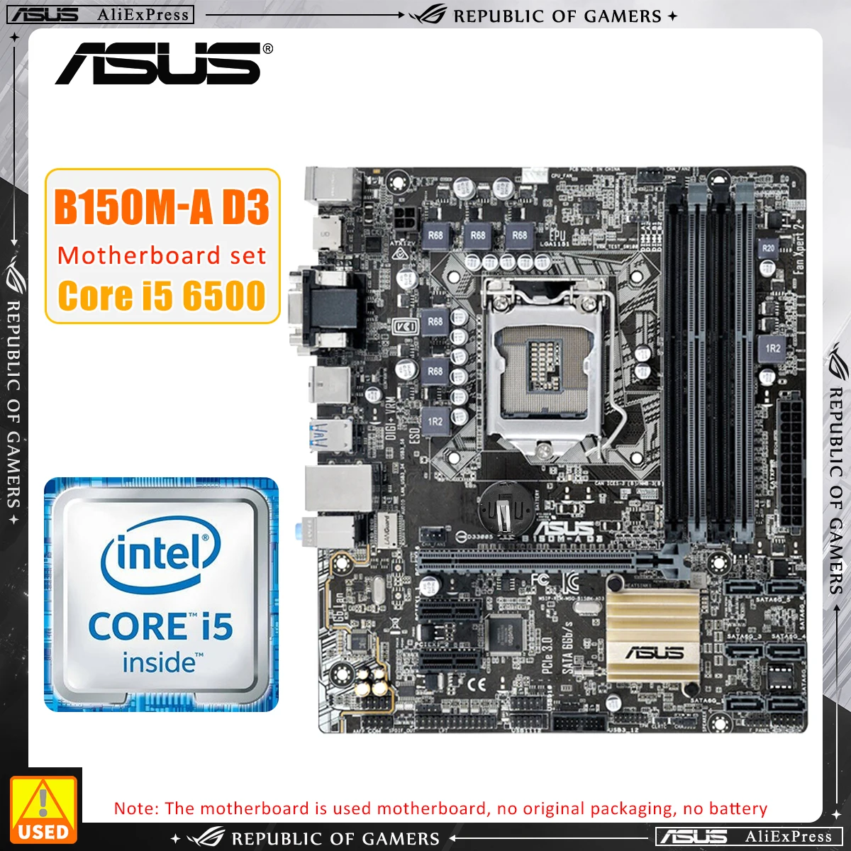1151 комплект материнской платы Asus B150M-A D3 + I5 6500 cpu Intel B150 2 × DDR3 32 Гб PCI-E 3,0 6 ×SATA III DVI USB3.0 Micro ATX
1151 комплект материнской платы Asus B150M-A D3 + I5 6500 cpu Intel B150 2 × DDR3 32 Гб PCI-E 3,0 6 ×SATA III DVI USB3.0 Micro ATX