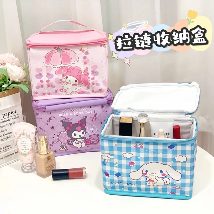Sanrioed Kawaii Anime Cartoon series HelloKitty My melody Creative cute girl zipper portable cosmetic case portable storage box
Sanrioed Kawaii Anime Cartoon series HelloKitty My melody Creative cute girl zipper portable cosmetic case portable storage box