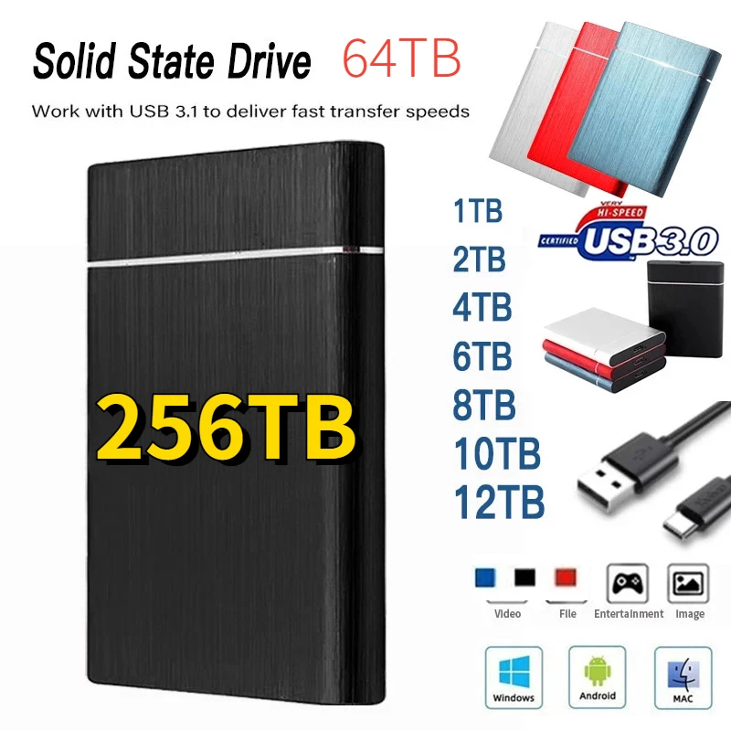 Hot High Speed 128TB Hard Disk Portable Mobile Drive SSD Type-C External Hard Drive Large Capatity for PC Desktop Laptop
Hot High Speed 128TB Hard Disk Portable Mobile Drive SSD Type-C External Hard Drive Large Capatity for PC Desktop Laptop