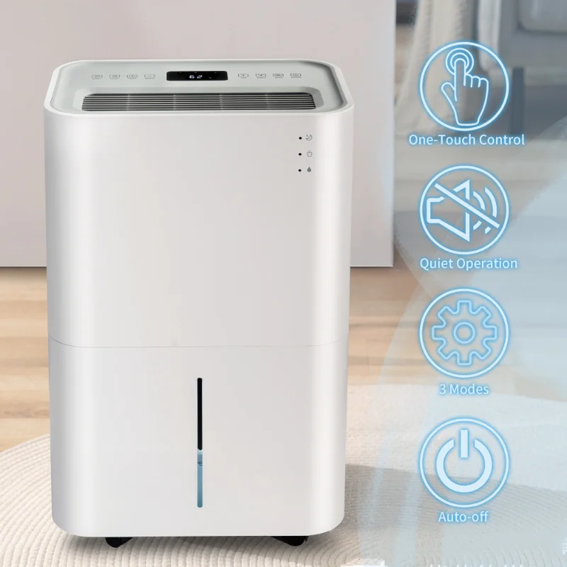 4500 Square Feet with 4-litre Tank Automatic or Manual Drain Automatic Shut-off Dehumidifier Portable 50-pint Dehumidifier
4500 Square Feet with 4-litre Tank Automatic or Manual Drain Automatic Shut-off Dehumidifier Portable 50-pint Dehumidifier