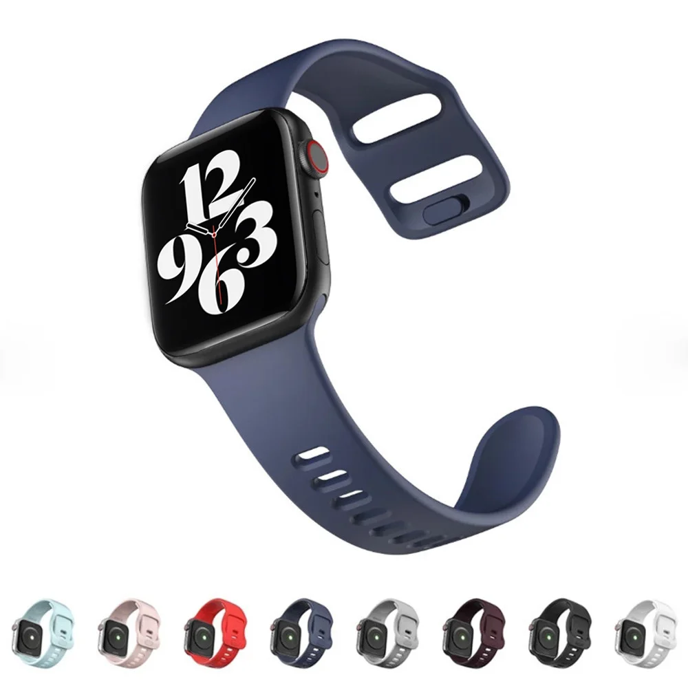 Silicone Strap for Apple Watch series 7 6 SE 5 4 3 2 1 sport band for iWatch fashion design buckle 45mm 42mm 44mm 38mm 40mm 41mm 
Silicone Strap for Apple Watch series 7 6 SE 5 4 3 2 1 sport band for iWatch fashion design buckle 45mm 42mm 44mm 38mm 40mm 41mm