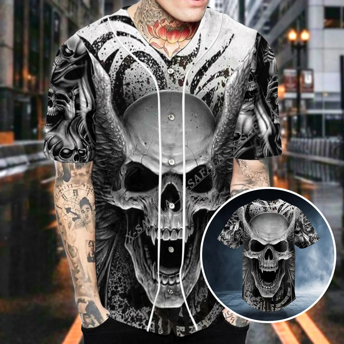 X-SAFALA Angel Winged Skull 3D Print Baseball Jersey Shirt T-Shirt Top Tee Men Streetwear Short Sleeve V-Neck Hip Hop
X-SAFALA Angel Winged Skull 3D Print Baseball Jersey Shirt T-Shirt Top Tee Men Streetwear Short Sleeve V-Neck Hip Hop