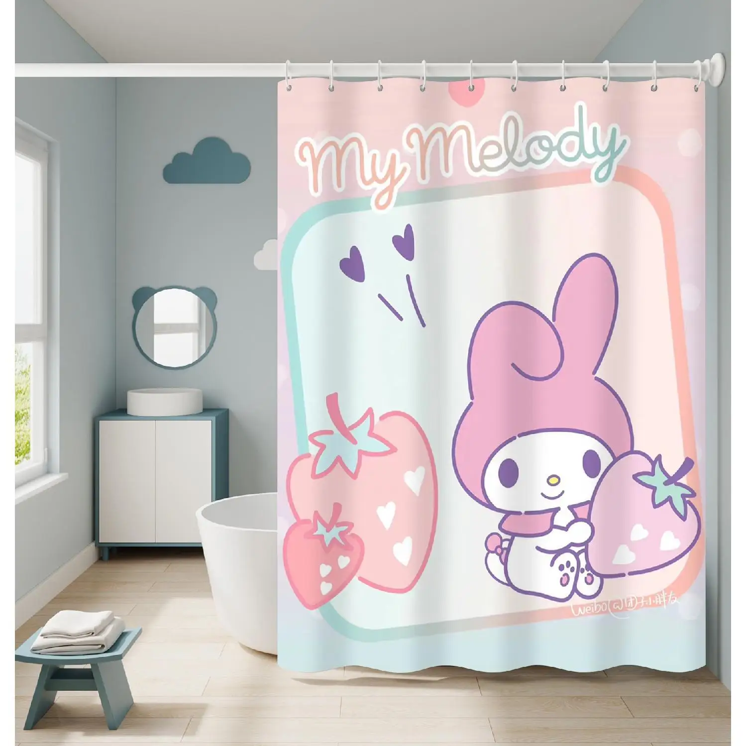 Sanrios Mymelody Cinnamoroll Kuromi Kawaii Cartoon Shower Curtains Waterproof Mildew Bath Screen with Hooks Anime Home Decor
Sanrios Mymelody Cinnamoroll Kuromi Kawaii Cartoon Shower Curtains Waterproof Mildew Bath Screen with Hooks Anime Home Decor