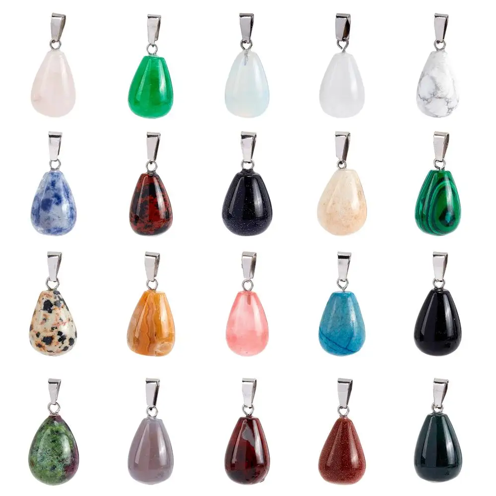 20pcs/box teardrop Natural & Synthetic Mixed Stone Pendants with Platinum Tone Brass Findings 21~24x12~14mm Hole: 2x7mm
20pcs/box teardrop Natural & Synthetic Mixed Stone Pendants with Platinum Tone Brass Findings 21~24x12~14mm Hole: 2x7mm