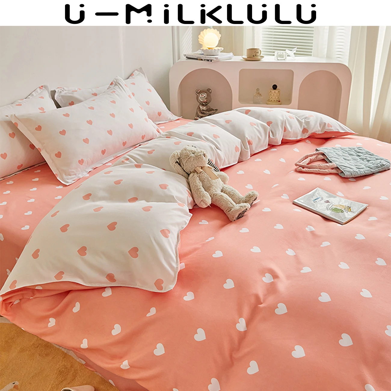 Sweet Stippled Cartoon Comforter Queen King Bedding Sets Bed Sheets and Pillowcases Luxury Bedding Simple Pink Duvet Cover Set
Sweet Stippled Cartoon Comforter Queen King Bedding Sets Bed Sheets and Pillowcases Luxury Bedding Simple Pink Duvet Cover Set