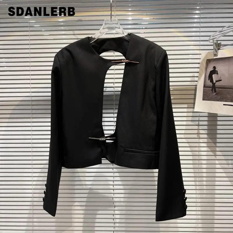 2022 Spring New Clothes Sexy Socialite Front and Rear Hollow-out Backless Short Coat Women's Long Sleeve Black Jacket
2022 Spring New Clothes Sexy Socialite Front and Rear Hollow-out Backless Short Coat Women's Long Sleeve Black Jacket