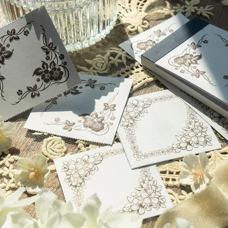20 pcs Sticky Notes Vine Floral Series Embossed Literary Lace Border Elegant DIY Handbook Decoration Backing Paper 6 sections
20 pcs Sticky Notes Vine Floral Series Embossed Literary Lace Border Elegant DIY Handbook Decoration Backing Paper 6 sections