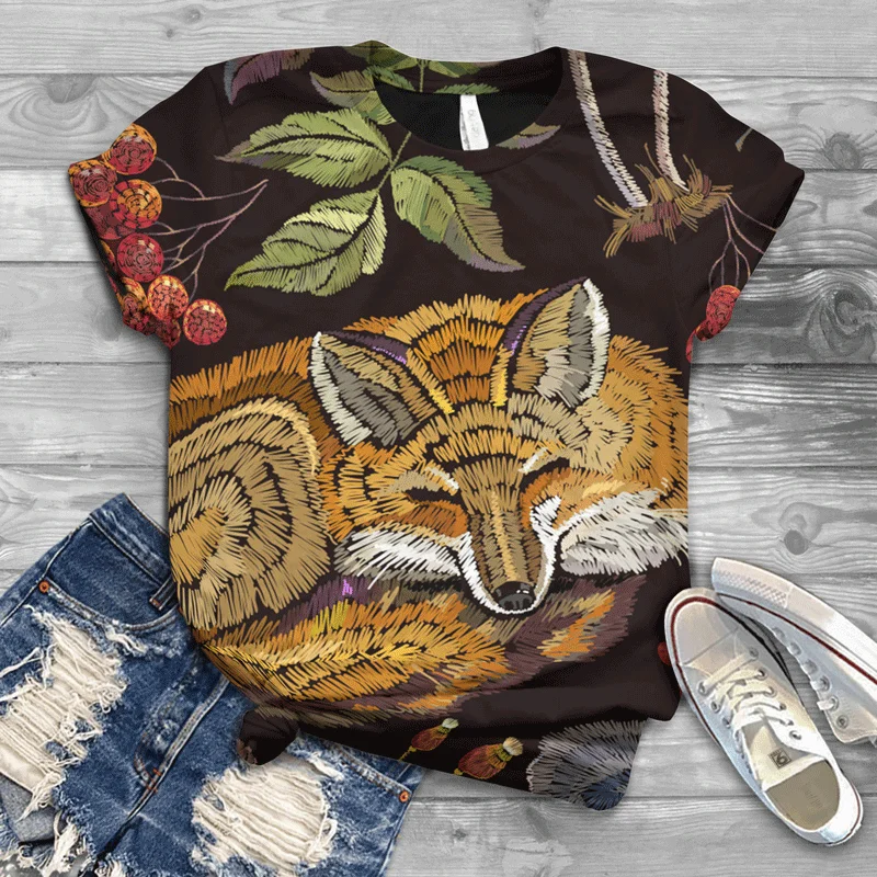 Fox Animals Women Short Sleeves 3D Print T Shirt Oversized Female Clothing Fashion Women Clothes T-Shirts Sexy Girls Tees Tops
Fox Animals Women Short Sleeves 3D Print T Shirt Oversized Female Clothing Fashion Women Clothes T-Shirts Sexy Girls Tees Tops