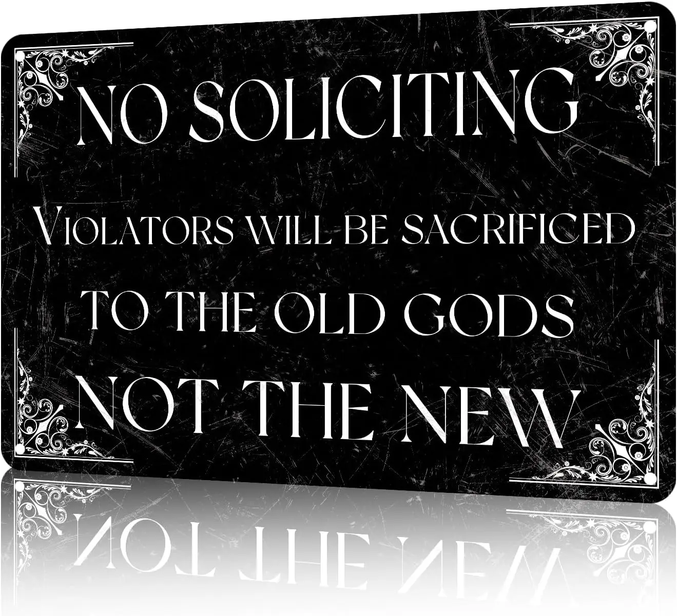 No Solctng Drk Humor Tn Sgn Blck Gothc Vntge Wtchcrft Hlloween Decorton ron Poster Pntng 8x12 nch