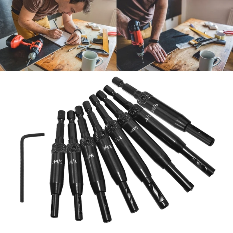 New Self Centering Door Hinges Drill Bit Hole Puncher Woodworking Reaming Tool Countersink Drill Bit 7pcs/8pcs/16pcs Durable
New Self Centering Door Hinges Drill Bit Hole Puncher Woodworking Reaming Tool Countersink Drill Bit 7pcs/8pcs/16pcs Durable
