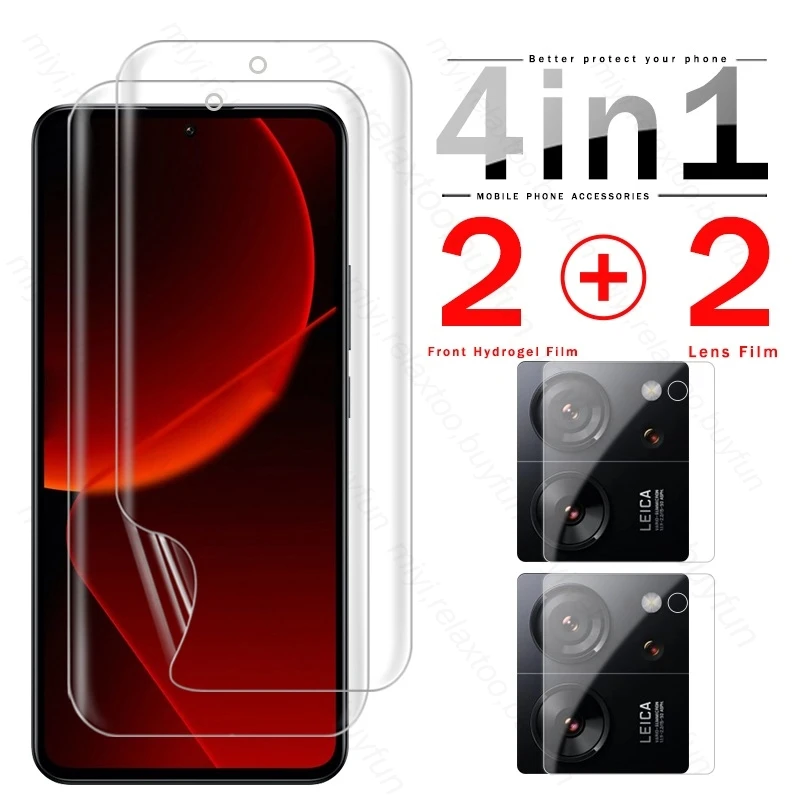 Xio mi 13 T Pro мягкие пленки 4 в 1 стекло для камеры и Гидрогелевая пленка Защита экрана