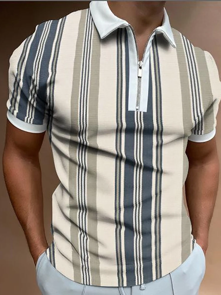 Fashion Mens Striped Printed Tops Shirt Summer Slim Turn-down Collar Zipper Polo Shirt 2022 Patchwork Short Sleeve Tops Pullover
Fashion Mens Striped Printed Tops Shirt Summer Slim Turn-down Collar Zipper Polo Shirt 2022 Patchwork Short Sleeve Tops Pullover