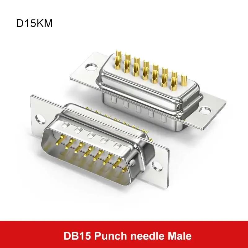 15-контактный разъем промышленного класса, штекер, гнездовой разъем, твердая игла, 2-рядный последовательный Разъем DB15, блестящий металлический корпус, паяльная вилка 
15-контактный разъем промышленного класса, штекер, гнездовой разъем, твердая игла, 2-рядный последовательный Разъем DB15, блестящий металлический корпус, паяльная вилка