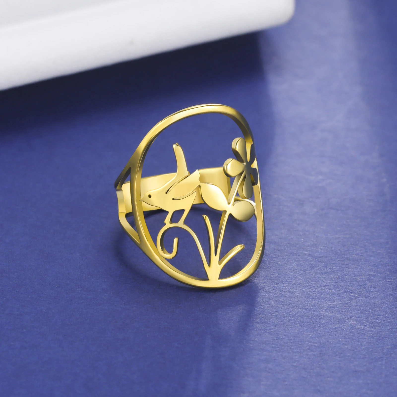 Elegant Flower Bird Rings Stainless Steel Opening Finger Ring for Women Female Wedding Anniversary Jewelry Gift
Elegant Flower Bird Rings Stainless Steel Opening Finger Ring for Women Female Wedding Anniversary Jewelry Gift