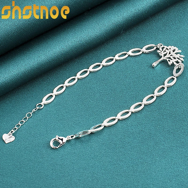 925 Sterling Silver Tree Heart Chain Bracelet For Women Party Engagement Wedding Birthday Gift Fashion Charm Jewelry
925 Sterling Silver Tree Heart Chain Bracelet For Women Party Engagement Wedding Birthday Gift Fashion Charm Jewelry