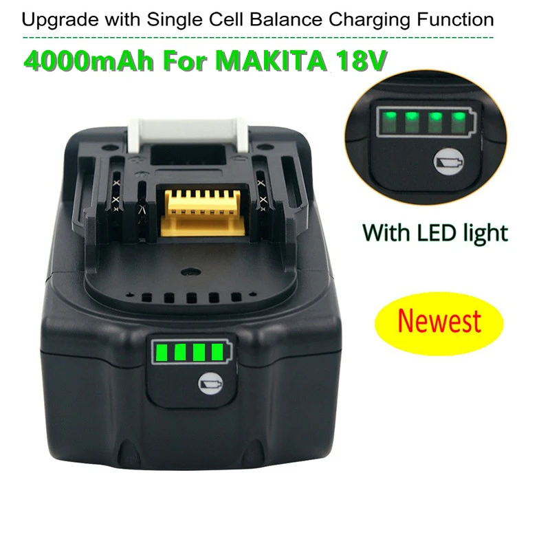 Aleaivy 18V 4000mAh Rechargeable Battery Li-Ion Battery Replacement Power Tool Battery for MAKITA BL1880 BL1860 BL1830 + Charger
Aleaivy 18V 4000mAh Rechargeable Battery Li-Ion Battery Replacement Power Tool Battery for MAKITA BL1880 BL1860 BL1830 + Charger