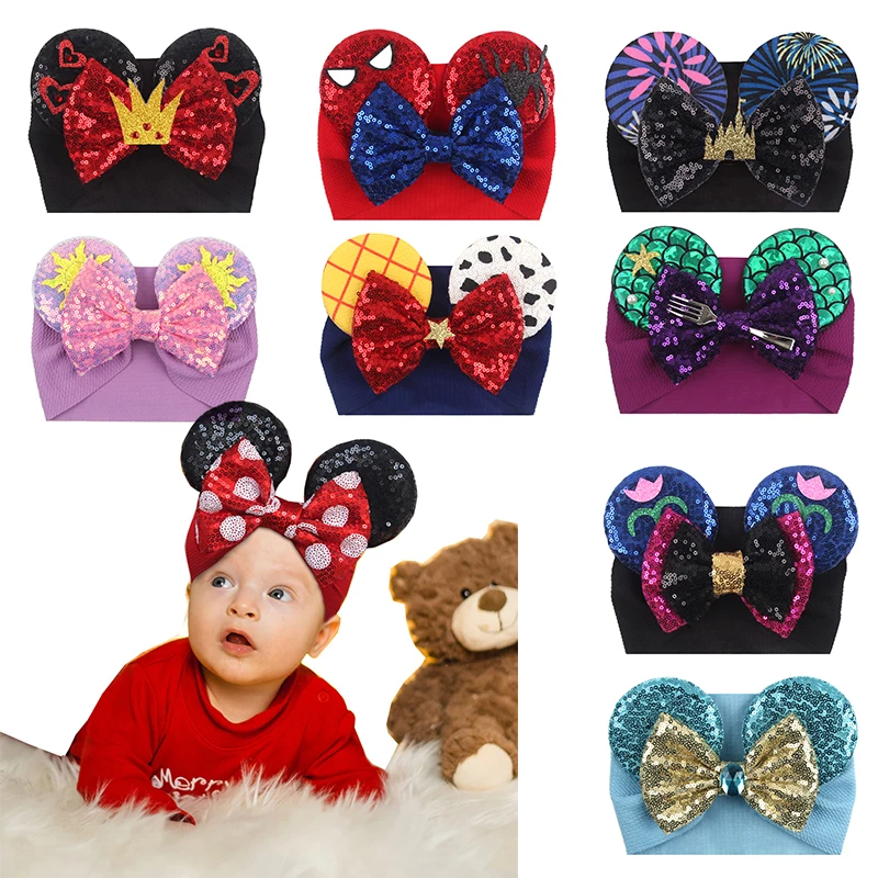 Disney Fashion Sequin Hairbows Minnie Mickey Ears Turban Headband For Girls Kids Glitter Hair Band Hair Accessories Headwrap 5''
Disney Fashion Sequin Hairbows Minnie Mickey Ears Turban Headband For Girls Kids Glitter Hair Band Hair Accessories Headwrap 5''