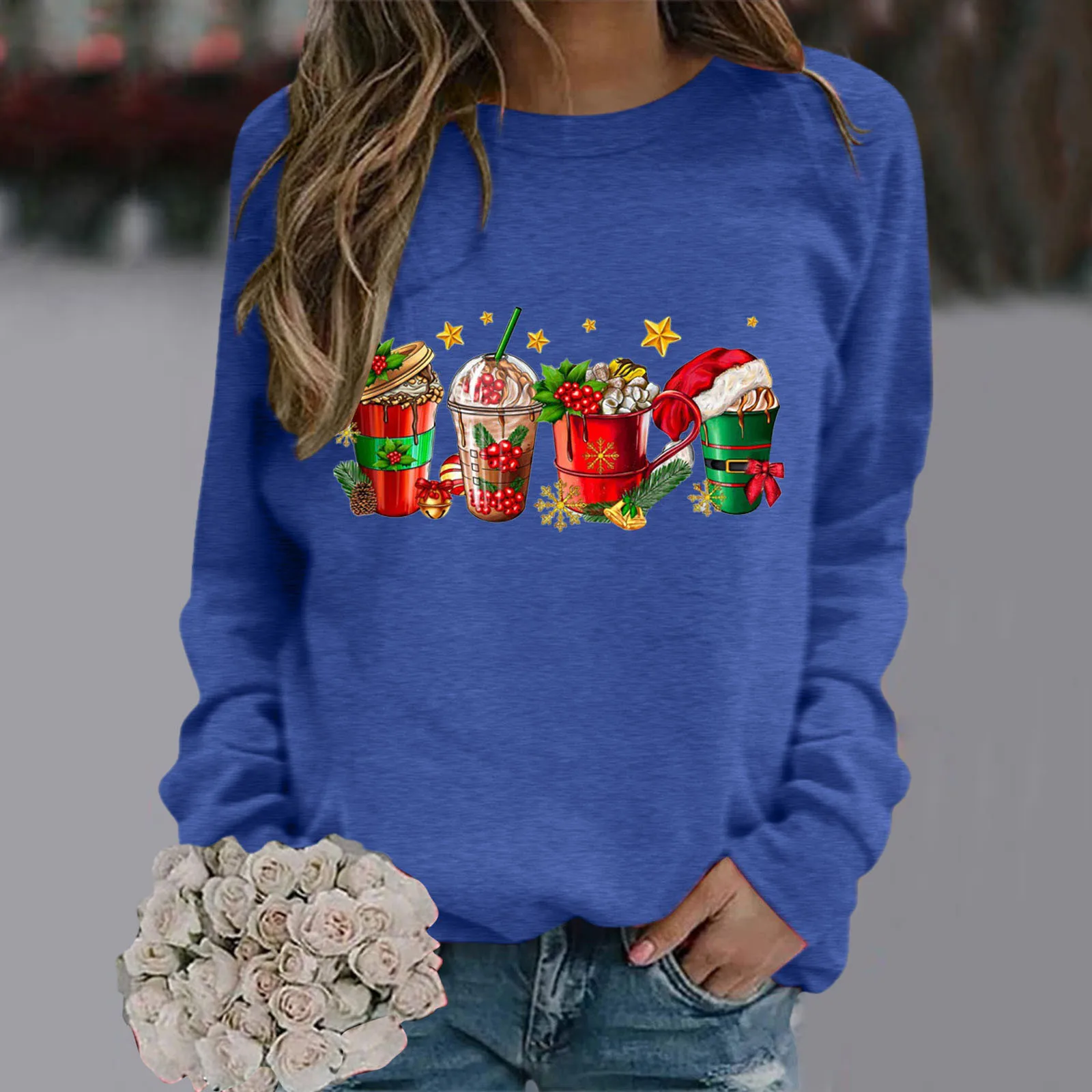 Womens Cute Print Pattern Casual Loose Solid Color Round Neck Top With Solid Color Long Sleeve Loose Round Neck Christmas
Womens Cute Print Pattern Casual Loose Solid Color Round Neck Top With Solid Color Long Sleeve Loose Round Neck Christmas