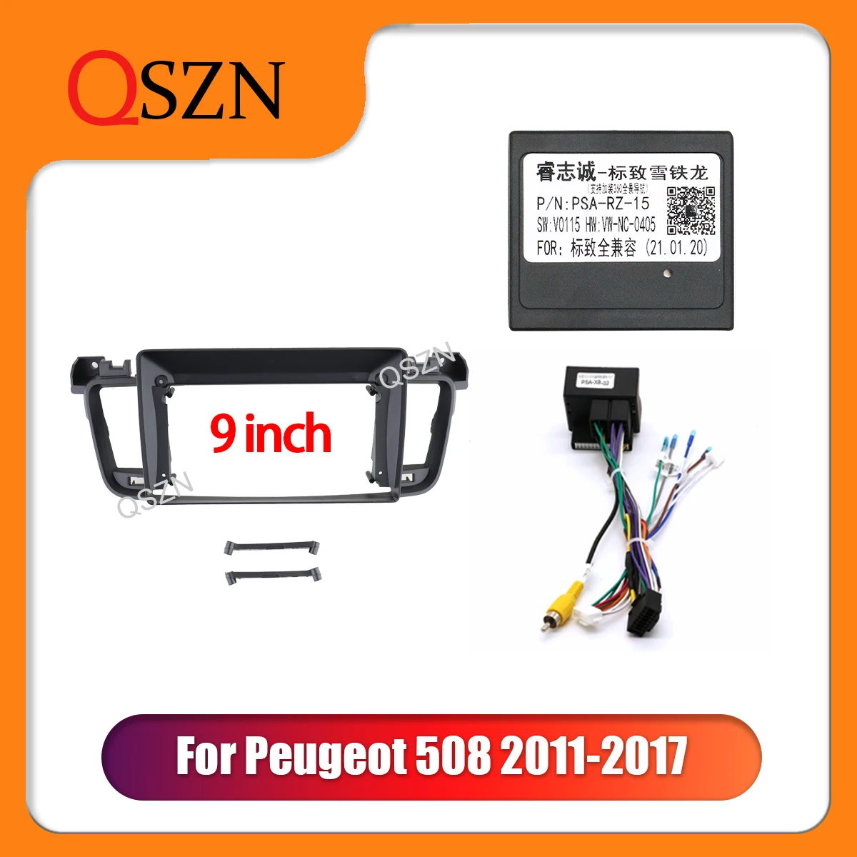 QSZN 9 Inch Car radio Frame Fascia For Peugeot 508 2011-2017 Power cable Panel Fitting Adaptor Dashboard Mount Kit 2 Din DVD 
QSZN 9 Inch Car radio Frame Fascia For Peugeot 508 2011-2017 Power cable Panel Fitting Adaptor Dashboard Mount Kit 2 Din DVD