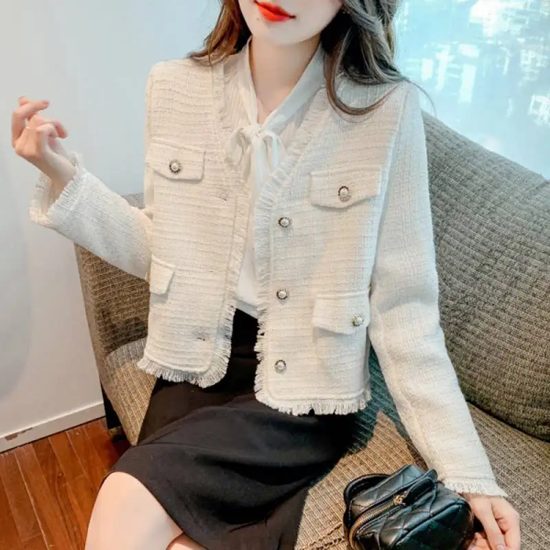 Autumn Winter Korean Women's Single Breasted Tweed Woolen Coat Retro Jacket Top Outwear
Autumn Winter Korean Women's Single Breasted Tweed Woolen Coat Retro Jacket Top Outwear