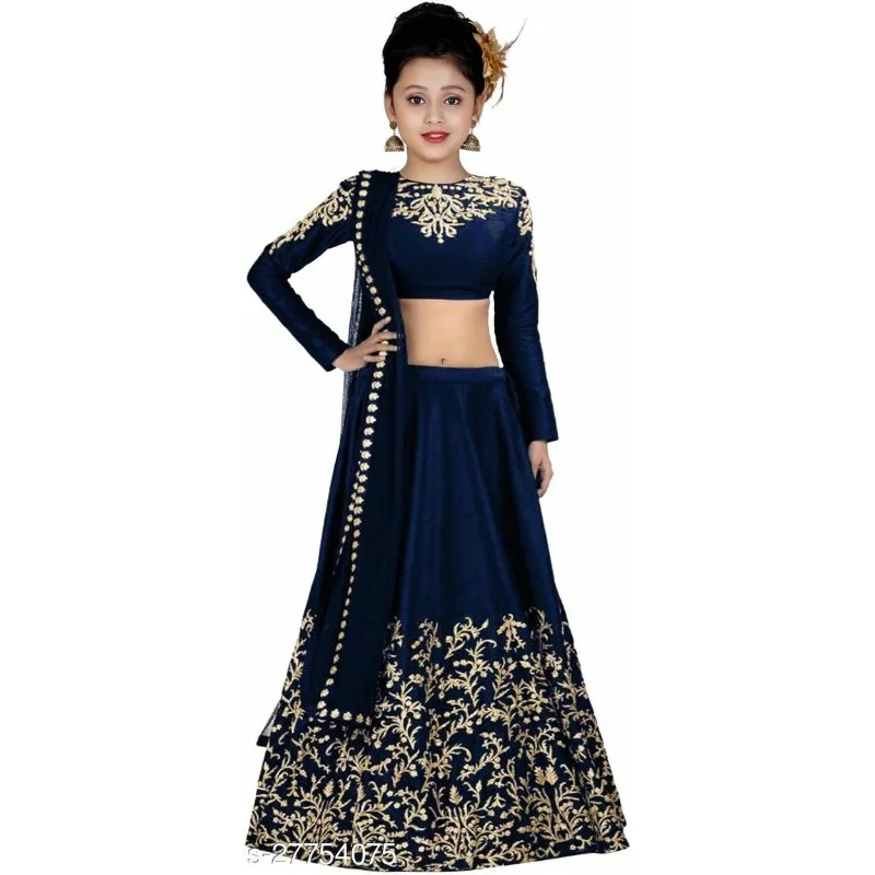 

Lehenga Choli Dupatta Ethnic Wear Kids Festival Girl Dress Indian Classy Dress