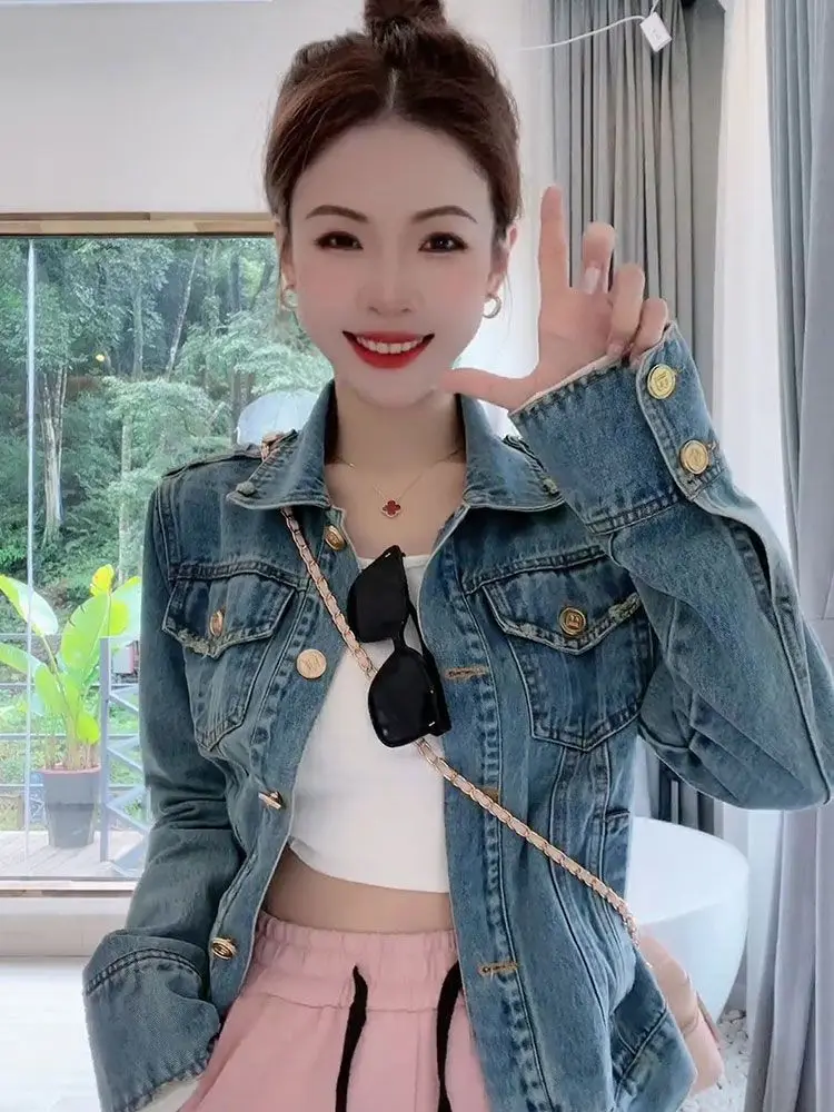 Denim Coat Women Jacket Spring and Autumn 2023 New Fashion Design Sense Short Female Outerwear
Denim Coat Women Jacket Spring and Autumn 2023 New Fashion Design Sense Short Female Outerwear
