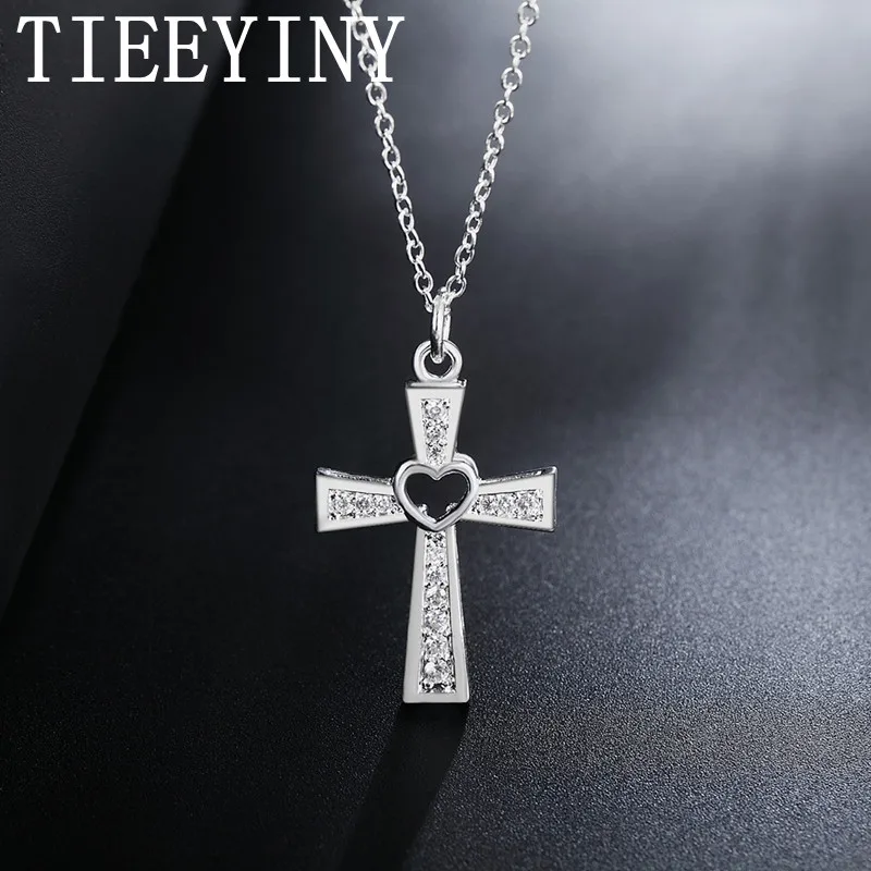 TIEEYINY Promotions 925 Sterling Silver Beautiful Fashion Elegant Charm Crystal Cross Pendant CZ Zircon Pretty Necklace Jewelry
TIEEYINY Promotions 925 Sterling Silver Beautiful Fashion Elegant Charm Crystal Cross Pendant CZ Zircon Pretty Necklace Jewelry