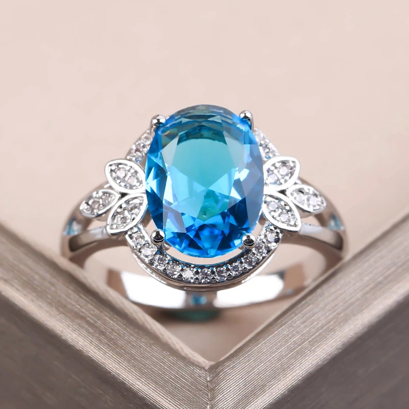 Women's Ring Luxury Plated Oval Blue Stone Ring Fashion Paved Rhinestones Rings for Women Wedding Party Jewelry Gift
Women's Ring Luxury Plated Oval Blue Stone Ring Fashion Paved Rhinestones Rings for Women Wedding Party Jewelry Gift