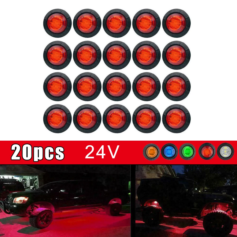 20pcs Round LED Light Truck Trailer Side Clearance Marker Lamp 24V 3/4 Inch For Trucks Clearance Lights Truck Turn Signal Lamp
20pcs Round LED Light Truck Trailer Side Clearance Marker Lamp 24V 3/4 Inch For Trucks Clearance Lights Truck Turn Signal Lamp