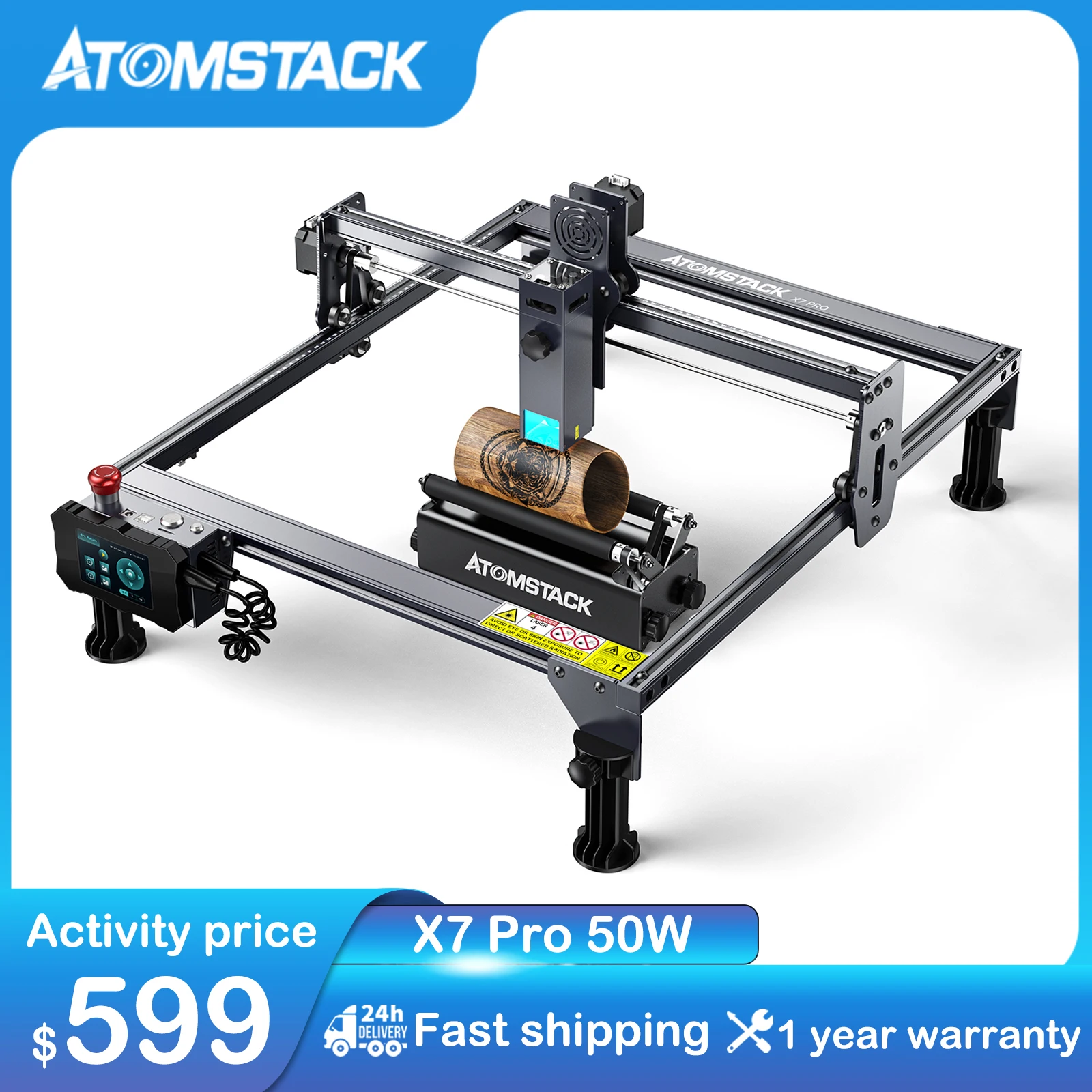 ATOMSTACK X7 Pro CNC Desktop DIY 50W CO₂ Laser Engraving Cutting Machine 410x400mm Engraving Area Fixed-Focus Ultra-thin Laser
ATOMSTACK X7 Pro CNC Desktop DIY 50W CO₂ Laser Engraving Cutting Machine 410x400mm Engraving Area Fixed-Focus Ultra-thin Laser