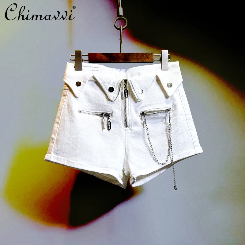 Personality Zipper Design Denim Shorts Female 2022 Summer New Fashion High Waist Elastic Slim Fit Fashion Wide-Leg Hot Pants
Personality Zipper Design Denim Shorts Female 2022 Summer New Fashion High Waist Elastic Slim Fit Fashion Wide-Leg Hot Pants